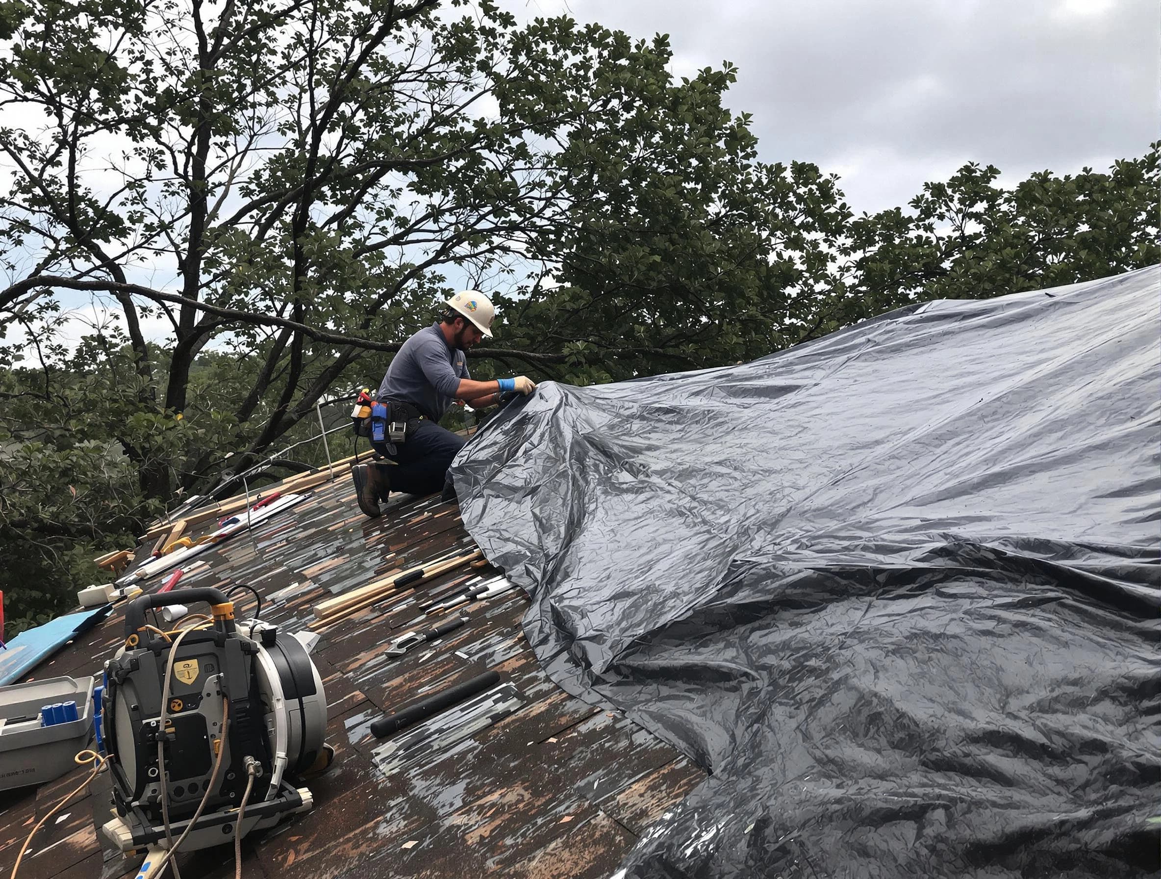 Warrensville Heights Roofing Company responding to an emergency roof repair call in Warrensville Heights, OH