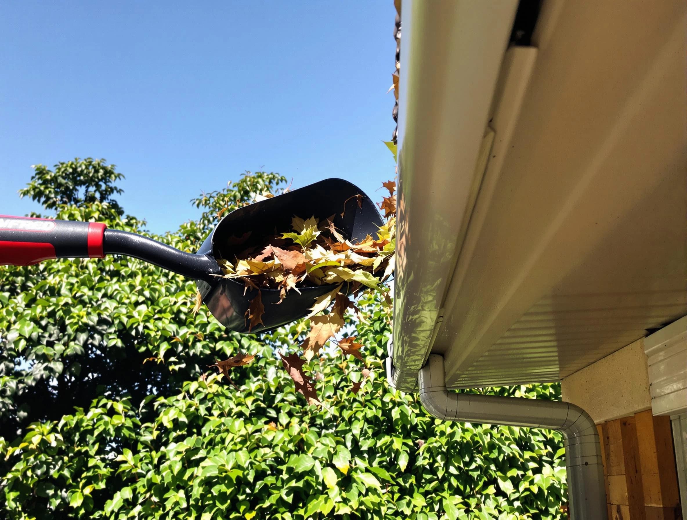 Warrensville Heights Roofing Company performing gutter cleaning at a home in Warrensville Heights, OH