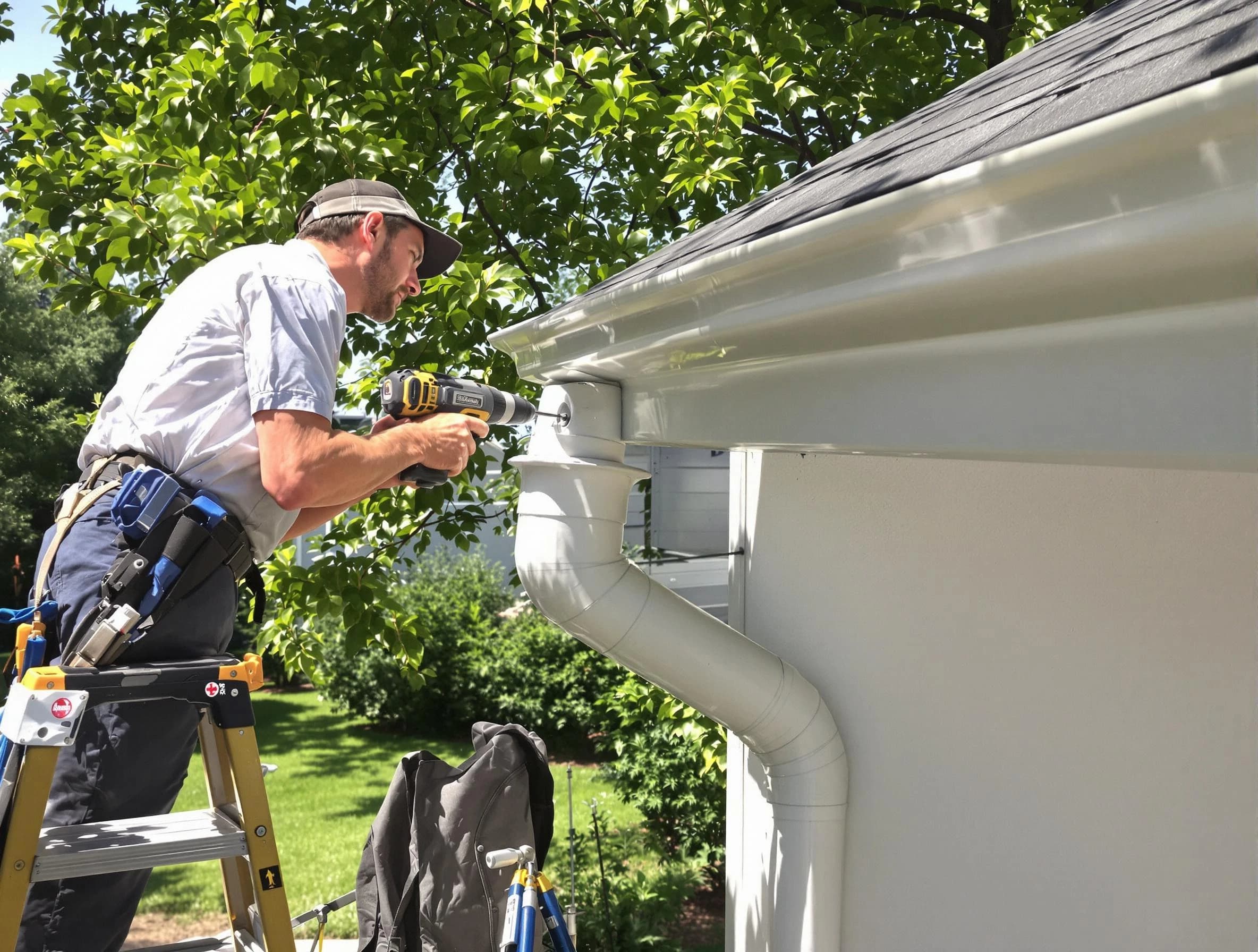 Properly installed rain gutters by Warrensville Heights Roofing Company in Warrensville Heights, OH