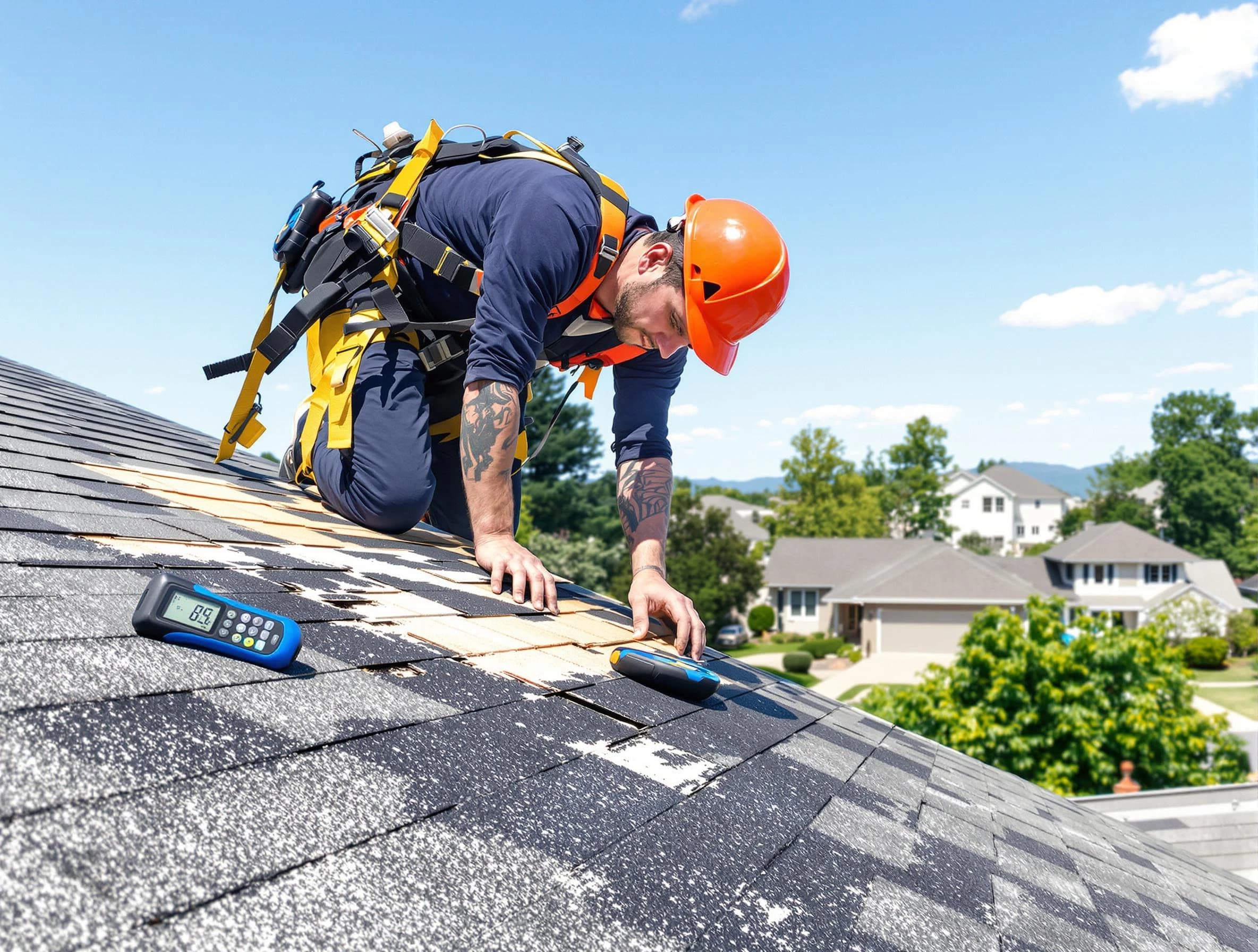 Warrensville Heights Roofing Company professional performing roof repairs in Warrensville Heights, OH